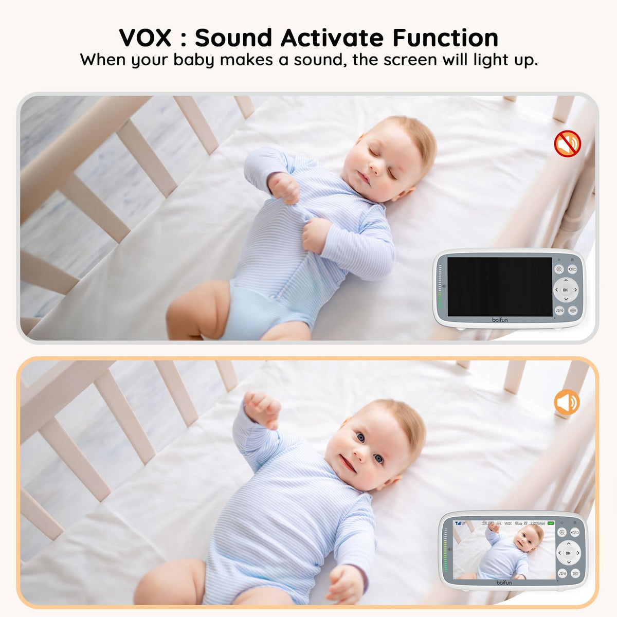 2026 Upgraded Boifun Baby Monitor No Wi-Fi, Baby Camera with 4" 720P IPS Screen, Night Vision, 3X Zoom, Two-Way Audio, Temperature Monitoring, Lullabies, Sound Detection, Just Turn On & Go ๐ All In One Marketplace Canada