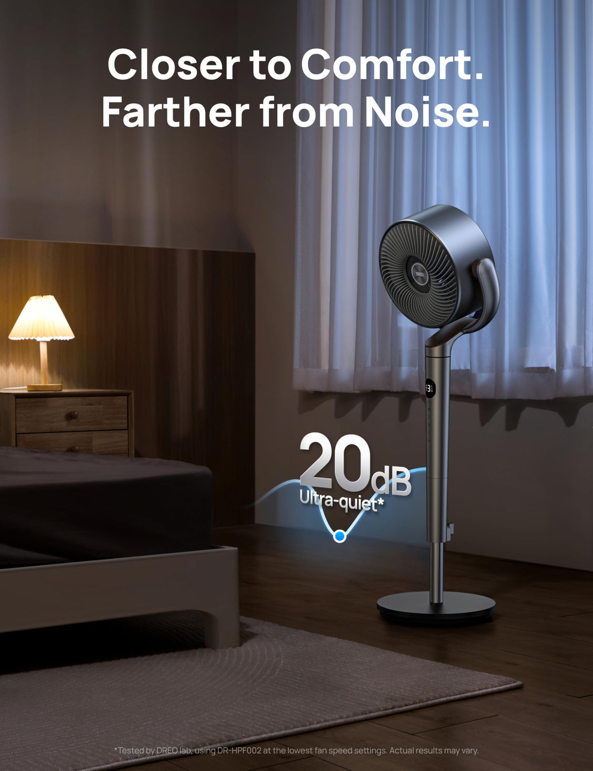 DREO Fan for Bedroom, 120ยฐ+120ยฐOmni-directional Oscillating Fan, 90ft, DC Motor, 20 dB Quiet Standing Pedestal Fans, 8 Speeds, 3 Modes Circulator with Remote, 35-40" Adjustable Height, 8H Timer ๐ All In One Marketplace Canada