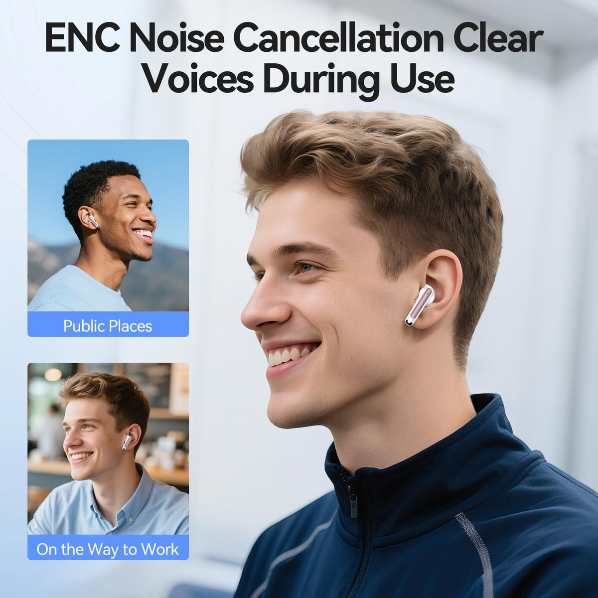 Wireless Earbuds, Bluetooth 5.4 in-Ear Headphones Wireless Bluetooth with ENC 4 Mics, Bluetooth Earbuds 50 Hour Noise-Cancelling Ear Buds with LED Indicator, IPX7 Waterproof for Sports/Work Rosa Gold ๐ All In One Marketplace Canada