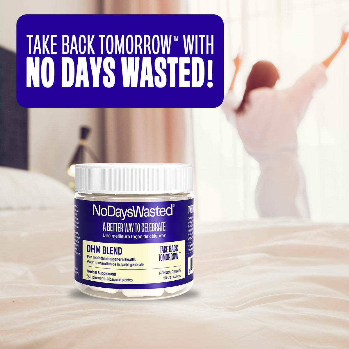 DHM Blend, No Days Wasted, 30 Capsules (15 Servings) - Jar - Dihydromyricetin (DHM Supplement), Milk Thistle, Prickly Pear, Hydration Blend-Take During Evening for Better Next Day After Celebrating ๐ All In One Marketplace Canada