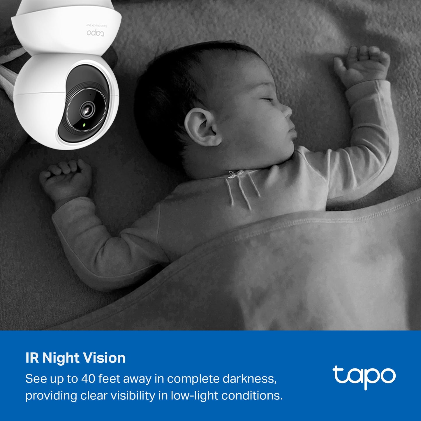 Tapo 3K 5MP Pan/Tilt Security WiFi Camera, Baby & Pet Camera, 360ยฐ Motion Tracking, 2-Way Audio, 40Ft. Night Vision, Cloud & Local Storage (Up to 512 GB), Works w/Alexa & Google (Tapo C230) ๐ All In One Marketplace Canada