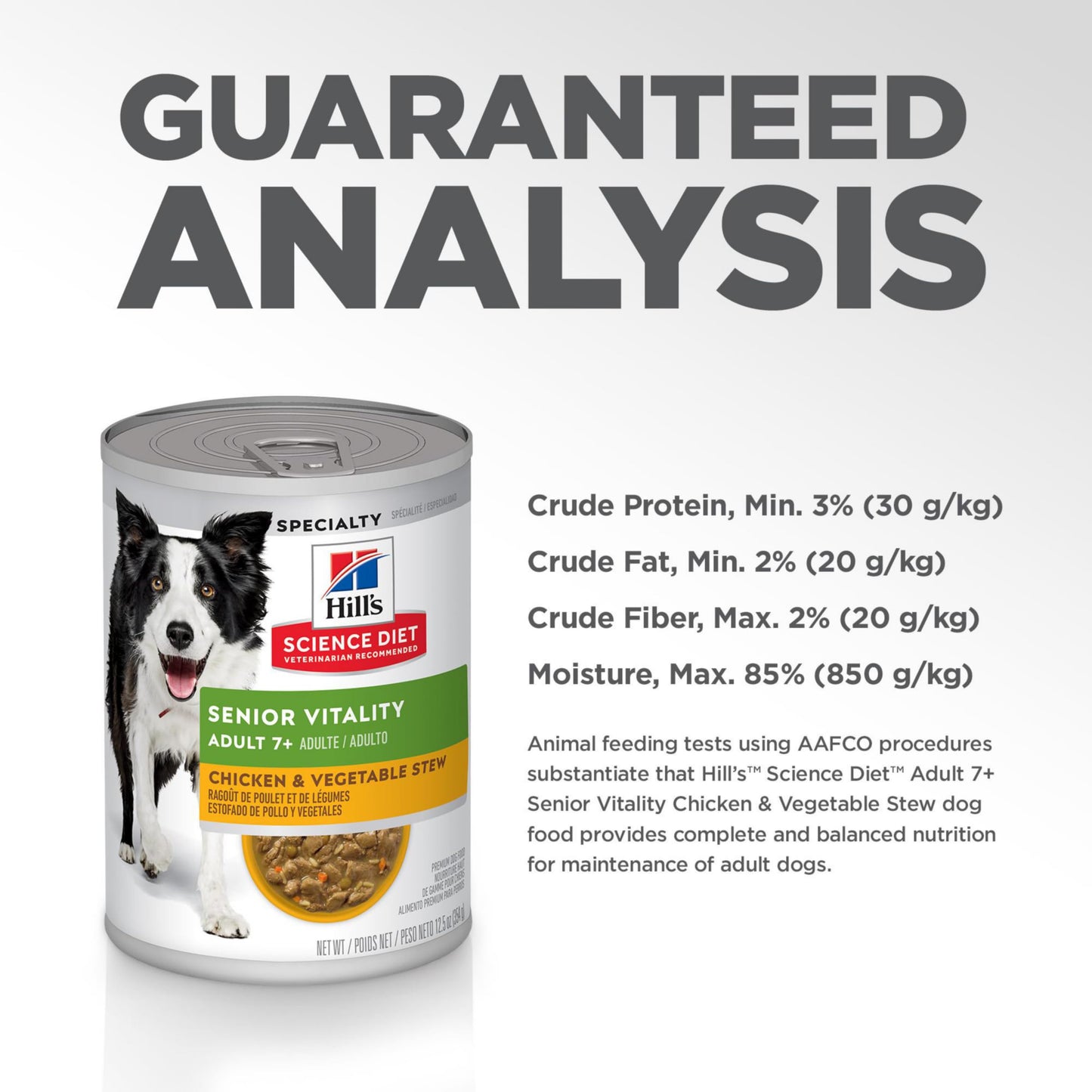 Hill's Science Diet Adult 7+ Senior Vitality Canned Dog Food, Chicken & Vegetable Stew, 12.5 oz, 12 Pack Wet Dog Food ๐ All In One Marketplace Canada