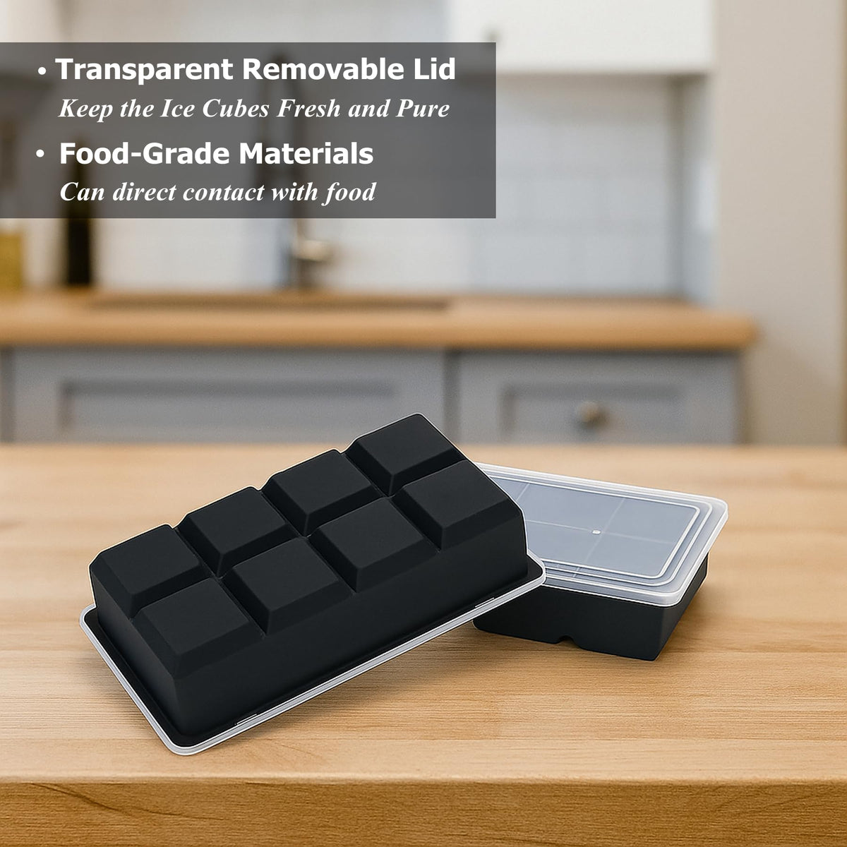 Bangp Large Ice Cube Tray for Whiskey,2 Pack Stackable Big Ice Cube Molds Make 16 Big Whiskey Ice Cubes,Easy Release Square Ice Cube Maker for Cocktails,Whiskey,Soups and Frozen Treats ๐ All In One Marketplace Canada
