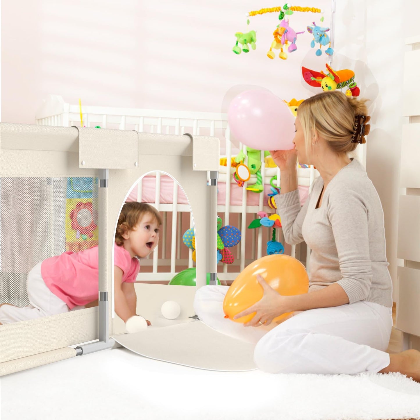 Fodoss Playpen Baby, 47x47inch Play Pen, Small Playard,Playpen for Apartment, Play Yard, Baby Activity Play Fence, Extra Large Playard, Parc Pour bébé 🍁 All In One Marketplace Canada