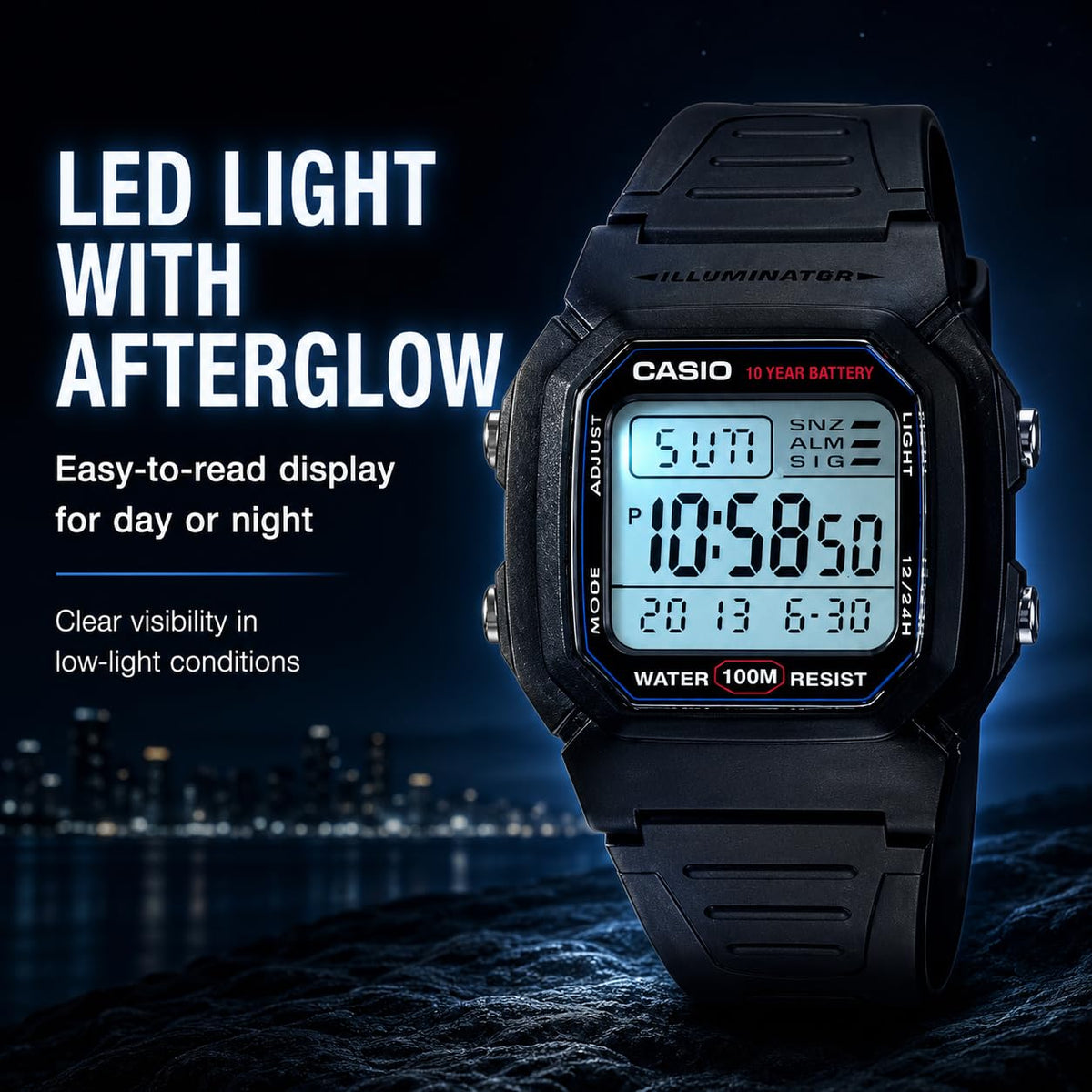 Casio Menโs W800H-1AV Classic Sport Watch with Black Band ๐ All In One Marketplace Canada