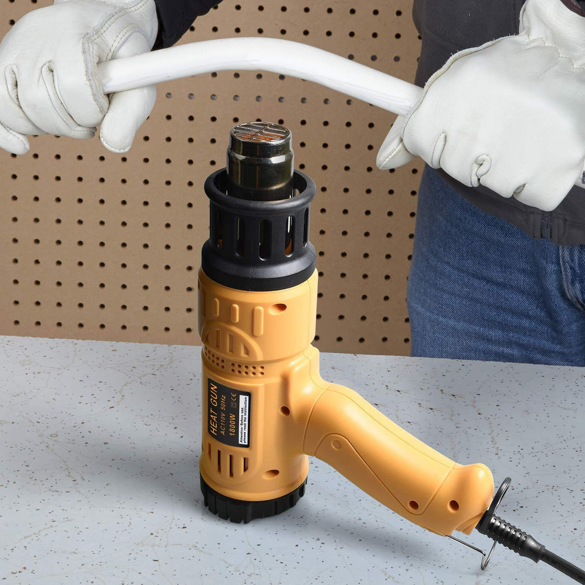 SEEKONE Heat Gun 1800W 122℉-1202℉(50℃- 650℃)Fast Heating Heavy Duty Hot Air Gun Kit Variable Temperature Control Overheat Protection with 4 Nozzles for Crafts, Shrinking PVC, Stripping Paint(5.2FT) 🍁 All In One Marketplace Canada