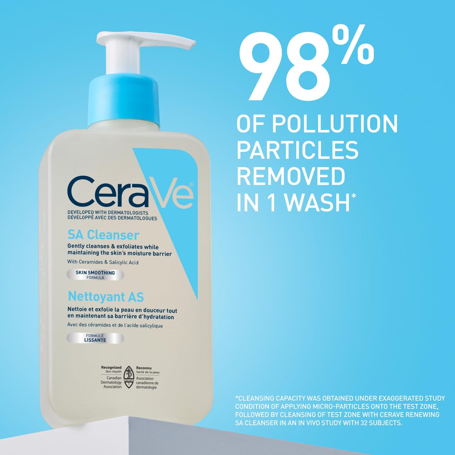 CeraVe Salicylic Acid Face Wash, Exfoliating Face & Body Gel Cleanser, Smooths Rough & Bumpy Skin, with Hyaluronic Acid, Niacinamide & Vitamin D, Fragrance-Free, Recommended by Dermatologists, 237mL ๐ All In One Marketplace Canada
