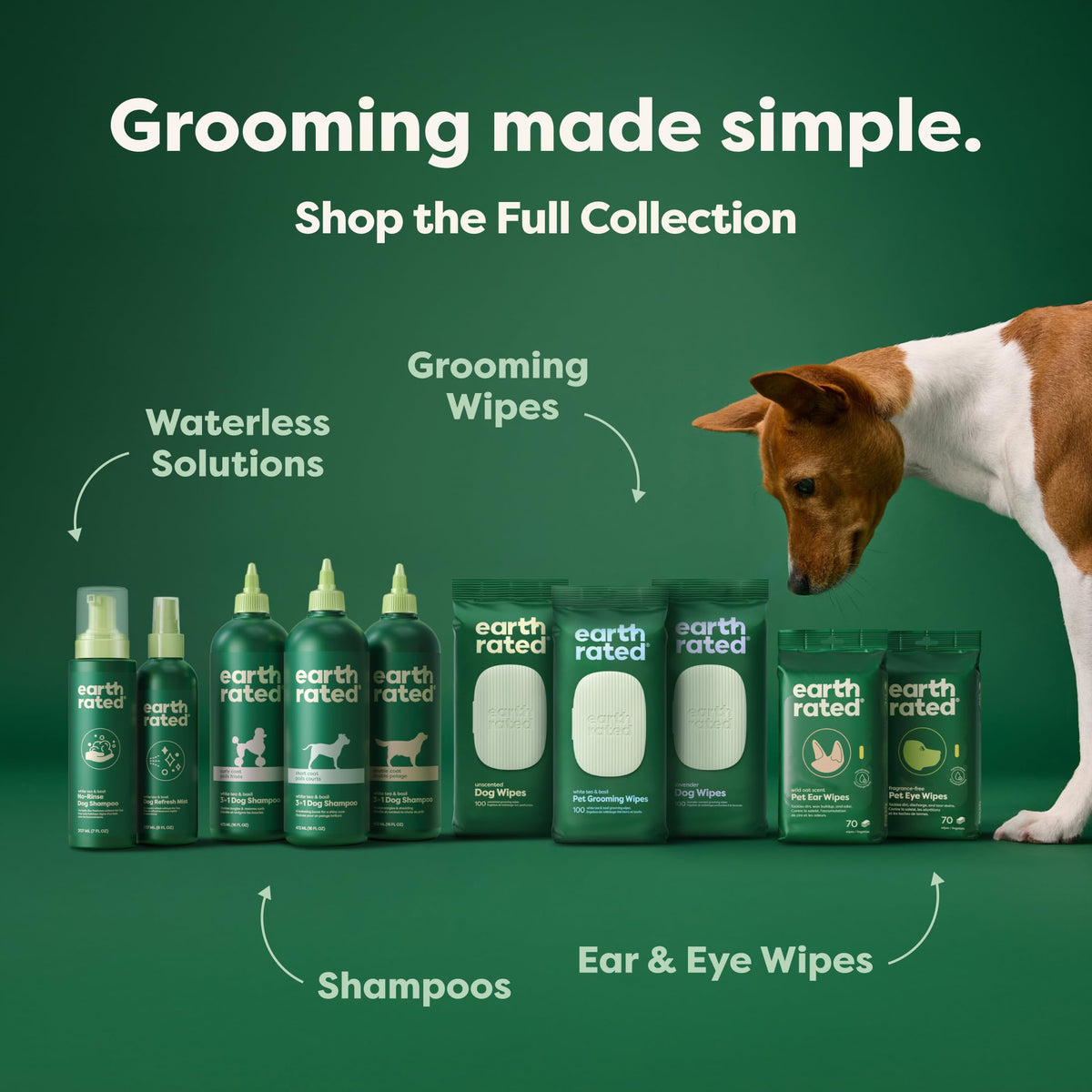 Earth Rated (A Canadian Company), 3-in-1 Detangling Dog Shampoo and Conditioner, Deodorizing Oatmeal Shampoos for Dogs and Puppies, Great for Smelly Pets, White Tea and Basil Scent, 473 ml š All In One Marketplace Canada