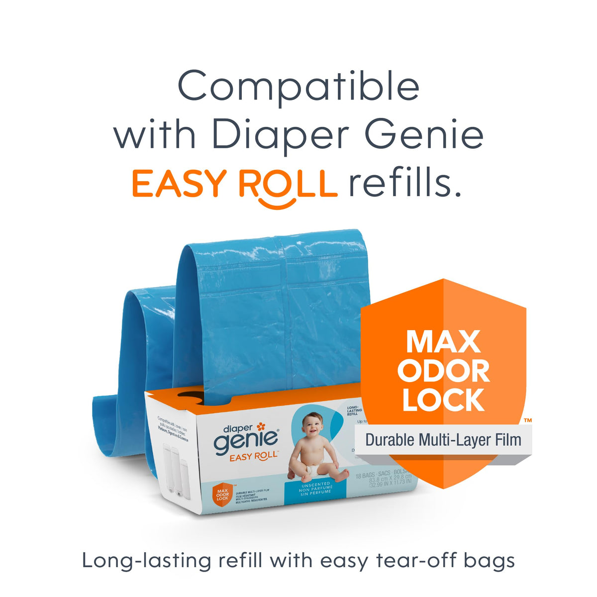 Diaper Genie Platinum Diaper Pail Gift Set, 2 Easy Roll Refills (48 Bags) ๐ All In One Marketplace Canada