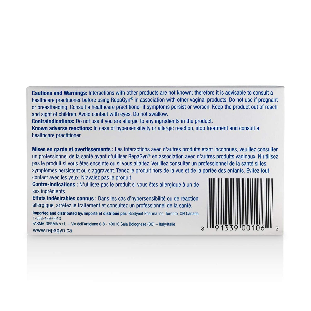 RepaGyn Vaginal Dryness Moisturizer - Helps Relieve Vaginal Dryness and Moisturizes Vaginal Tissue - Made with Hyaluronic Acid to Promote Healing of Vaginal Mucosa - Non-hormonal Natural Health Product ๐ All In One Marketplace Canada
