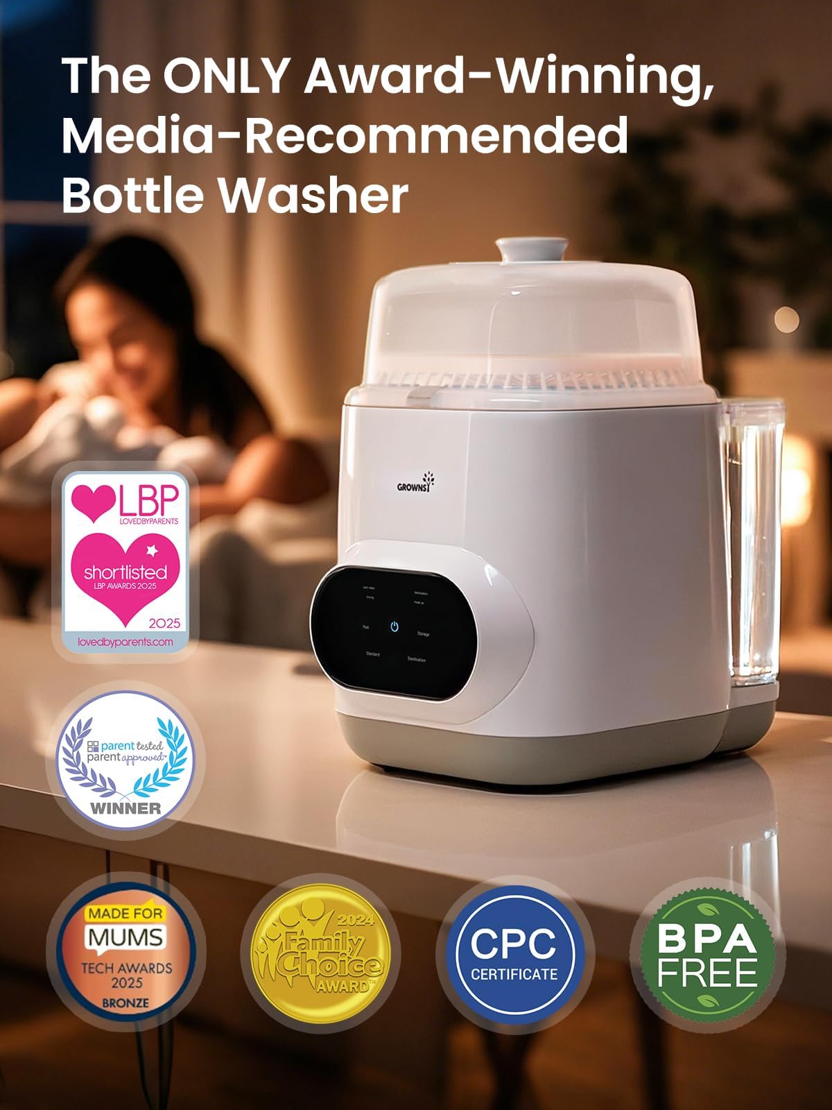 Grownsy EaseClean Bottle Washer Pro | All-in-One Bottle Washer and Sterilizer and Dryer | Baby Bottle Washer for Bottles, Pump Parts & Baby Essentials | Replaces Hand Washing ๐ All In One Marketplace Canada