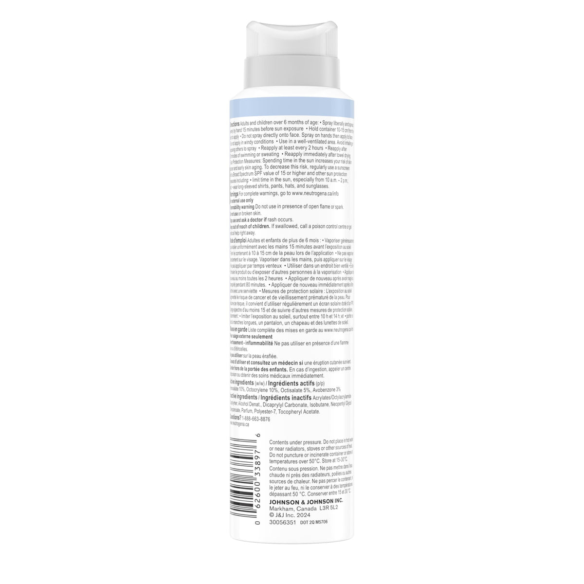 Neutrogena Ultra Sheer Body Mist Sunscreen Spray SPF 45 for UVA/UVB Broad Spectrum Sun Protection, Lightweight, Water-Resistant, Oil-Free & Non-Comedogenic, Oxybenzone-free, 141g ๐ All In One Marketplace Canada