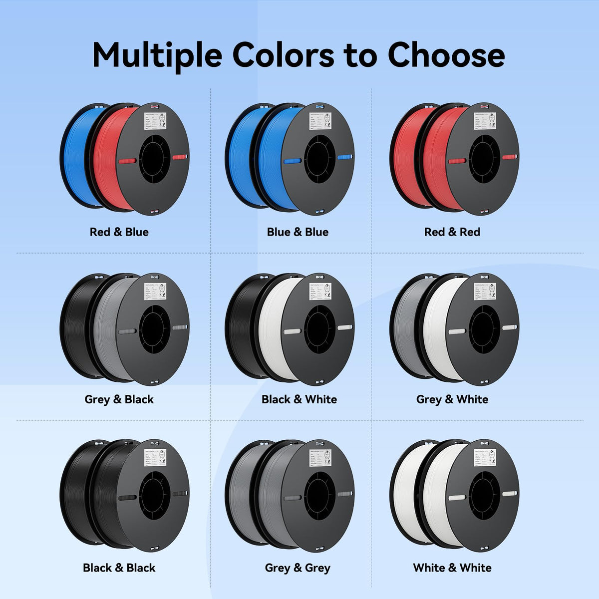 Filament 1.75mm 2 Packs for 3D Printing, Cost-Effective Ender PLA Filament 3D Printers, No-Tangling, Strong Bonding and Overhang Performance Dimensional Accuracy +/-0.02mm, White & Black ๐ All In One Marketplace Canada