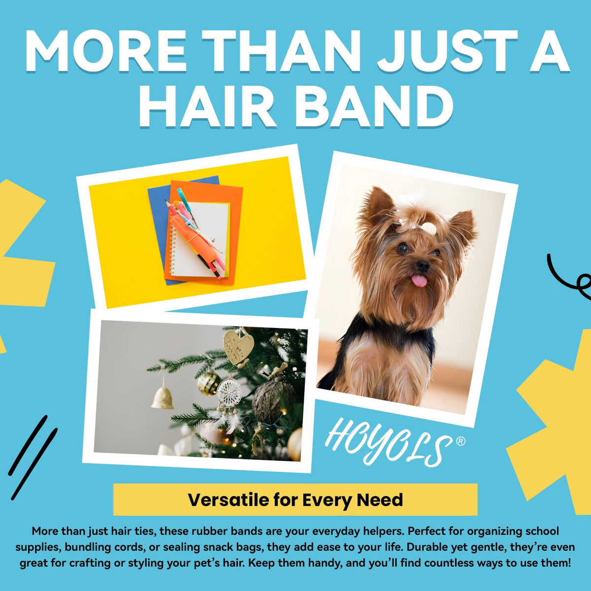 Hoyols Clear Hair Elastics 1500pcs, Strong Hold Small Mini Rubber Bands, No Damage No Crease Ponytail & Braids for Kids, Thick & Durable π All In One Marketplace Canada