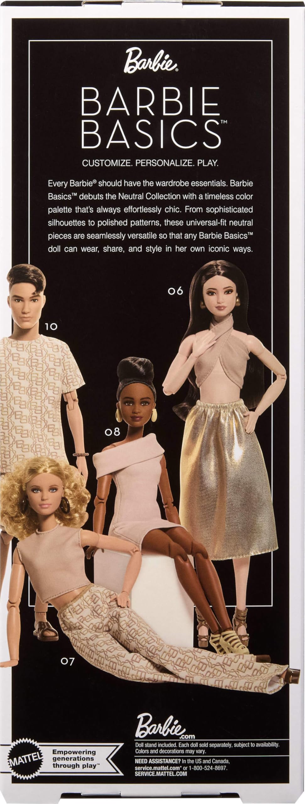 Mattel Barbie Basics Model Collector Fashion Doll 06 with Brunette Hair, Shimmery Golden Skirt & Halter, Universal-fit Fashions, Posable Body ๐ All In One Marketplace Canada