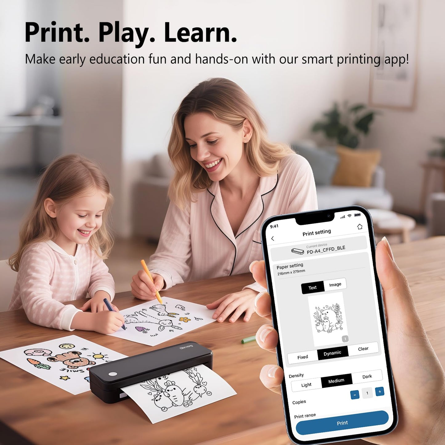Gloryang Inkless Portable Printer for Travel, Wireless Thermal Printer Supports 8.5 x 11 Inch & A4 Size, Bluetooth Printer Includes Carry Case and 3 Rolls of Thermal Paper Kit, Black ๐ All In One Marketplace Canada