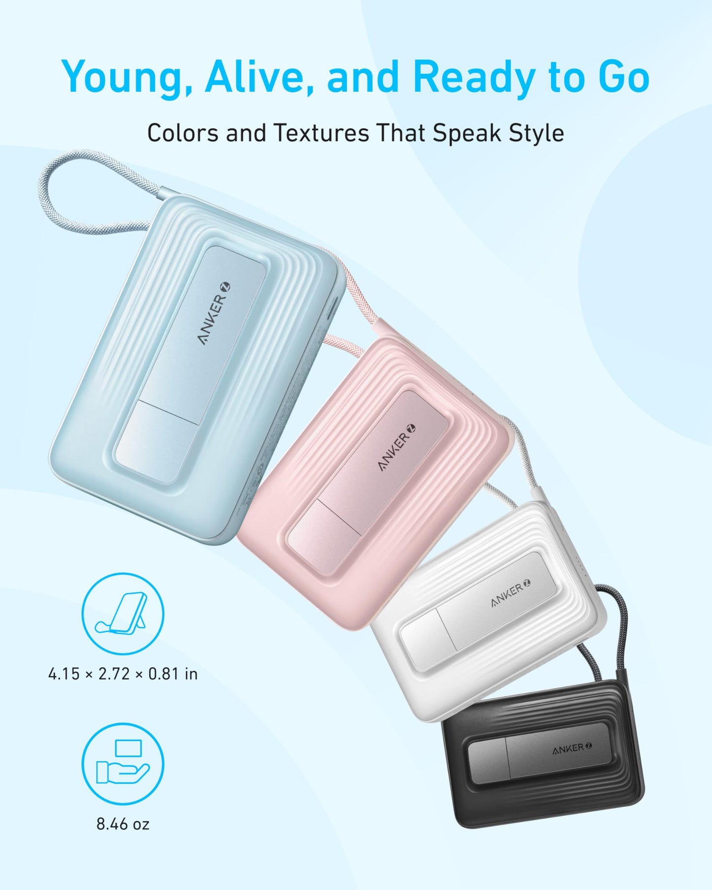 Anker Zolo Magnetic Power Bank, 10,000mAh Wireless Portable Charger with 30W Max Fast Charging, Battery Pack with Built-in USB-C Cable and Adjustable Stand, for iPhone 16/15 Series, AirPods, and More ๐ All In One Marketplace Canada