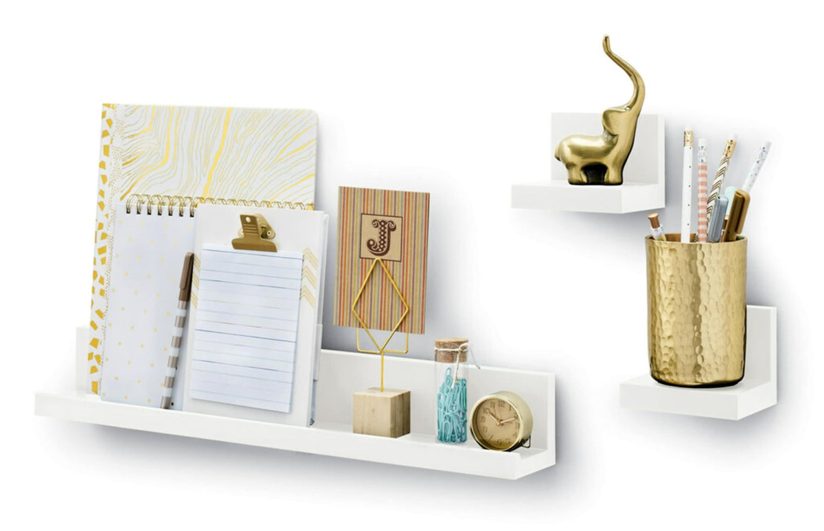 Command Display Floating Wall Shelves, 2 Ledges 8 Strips, Damage-free Decorating, Quartz ๐ All In One Marketplace Canada