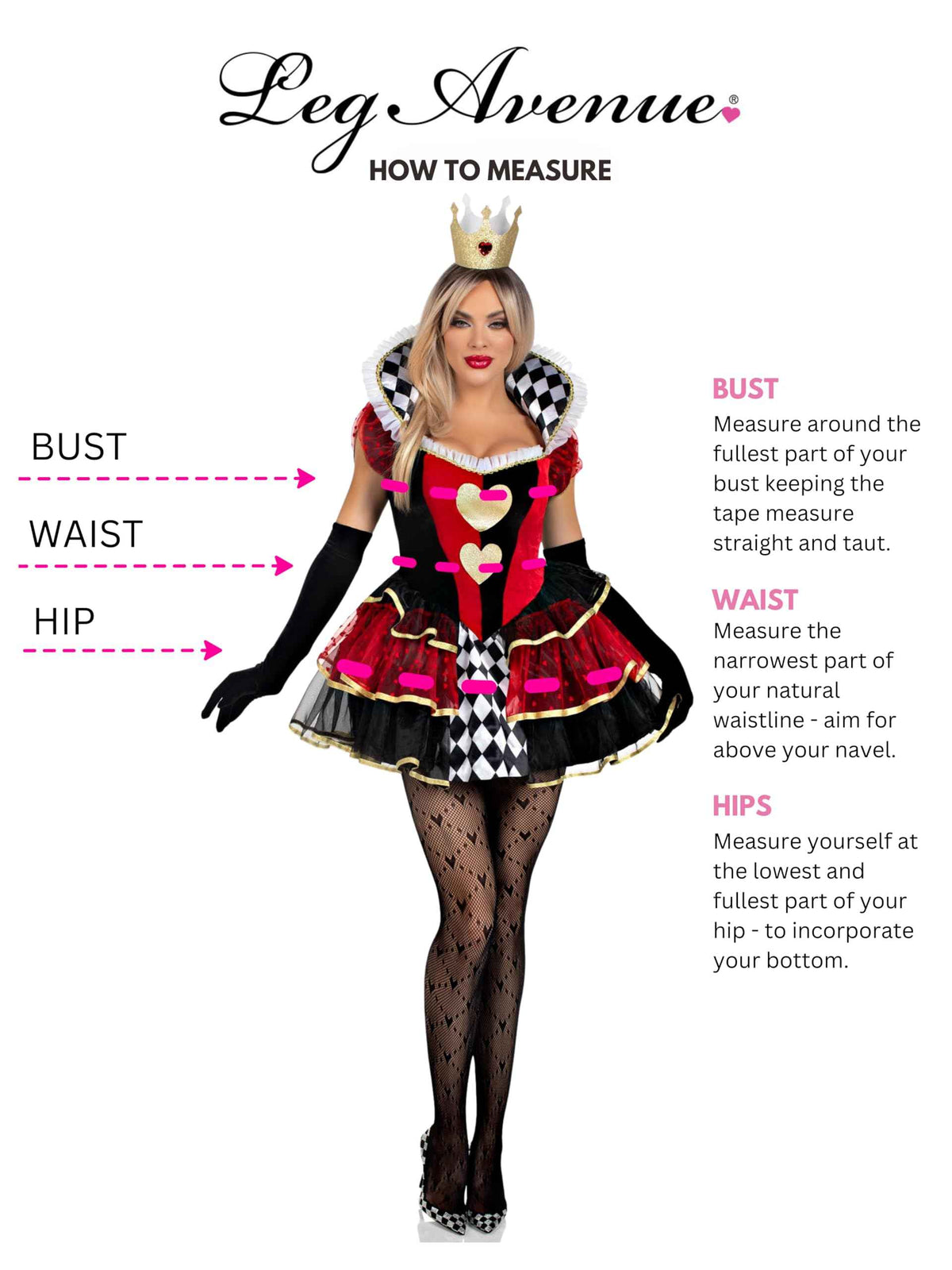 Leg Avenue Womens 2 Pc Queen of Hearts Halloween Costume for Women, Multicolor, Large