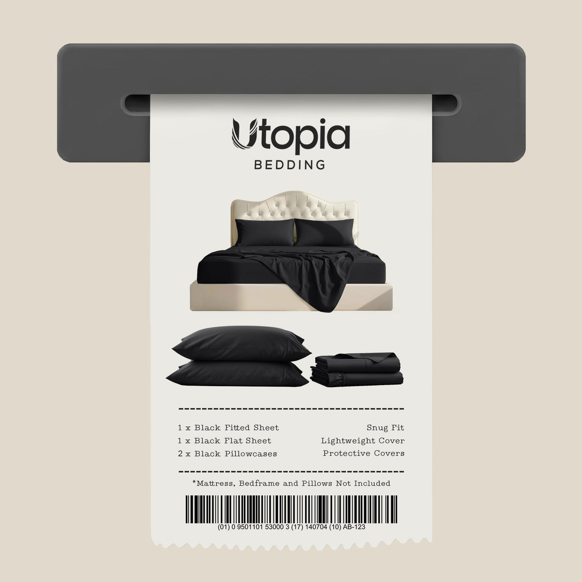 Utopia Bedding Queen Bed Sheet Set - 4 Piece Bedding - Soft Brushed Microfiber Fabric - Shrinkage & Fade Resistant - Easy Care (Black) ๐ All In One Marketplace Canada