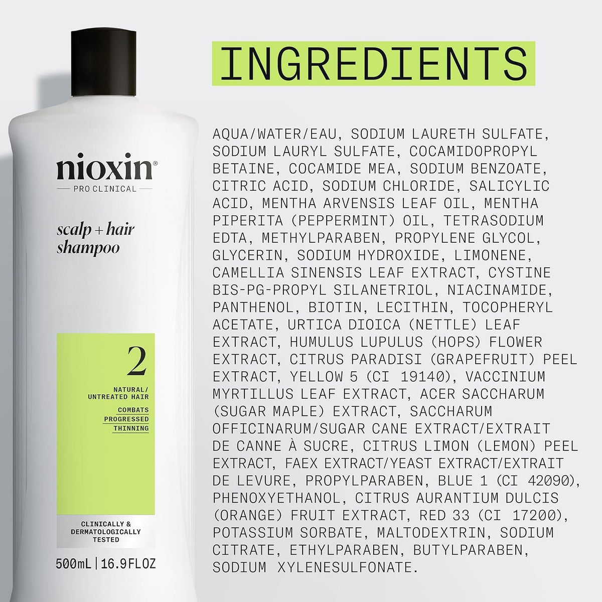 Nioxin Scalp + Hair Thickening System 2 Shampoo, For Natural Hair with Progressed Thinning, 16.9 fl oz (Packaging May Vary) đ All In One Marketplace Canada
