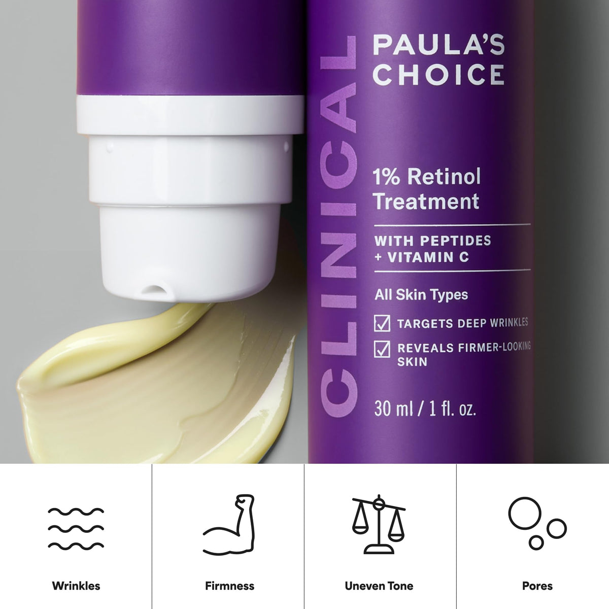 Paula's Choice CLINICAL 1% Retinol Treatment Cream with Peptides, Vitamin C & Licorice Extract, Anti-Aging Treatment for Wrinkles & Loss of Firmness, Fragrance-Free, 30 mL ๐ All In One Marketplace Canada