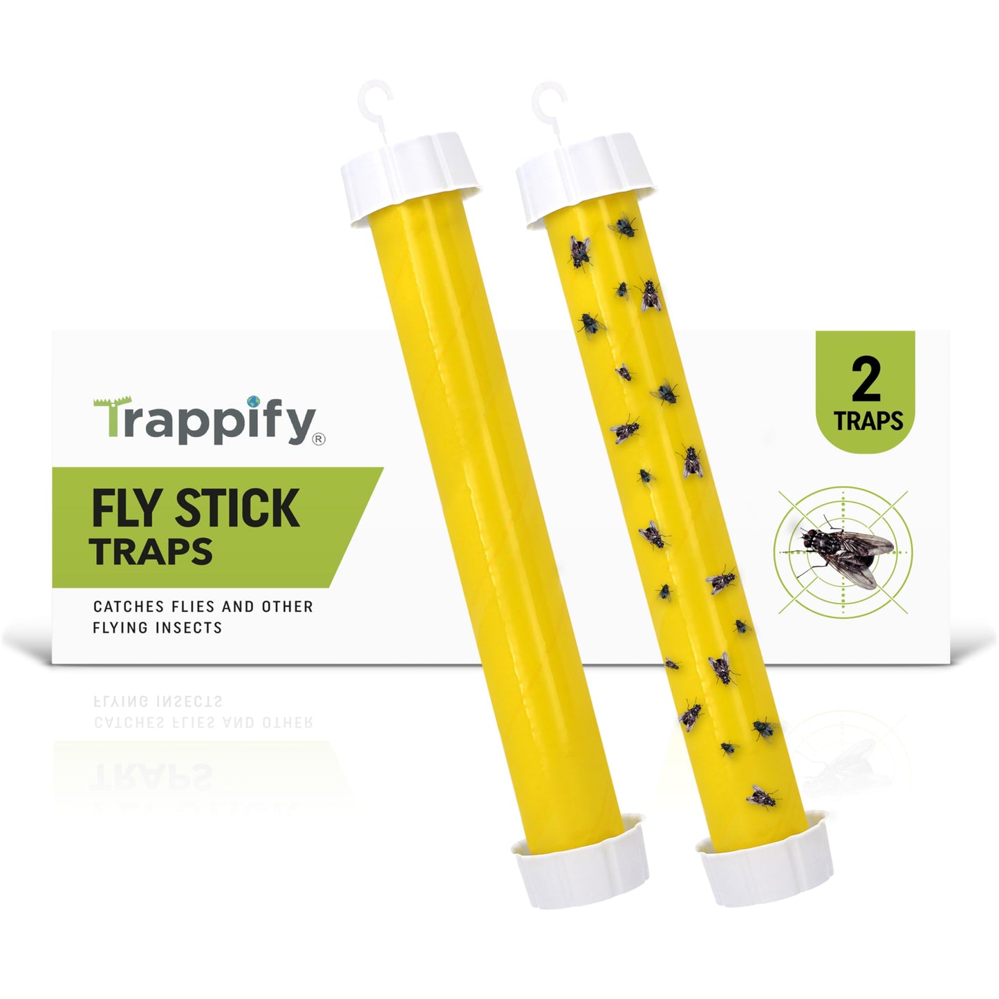 Trappify Hanging Fly Traps Outdoor: Fruit Fly Traps for Indoors | Fly Catcher, Gnat, Mosquito, & Flying Insect Catchers for Inside Home - Disposable Sticky Fly Trap for Indoor House Pest Control (2) ๐ All In One Marketplace Canada