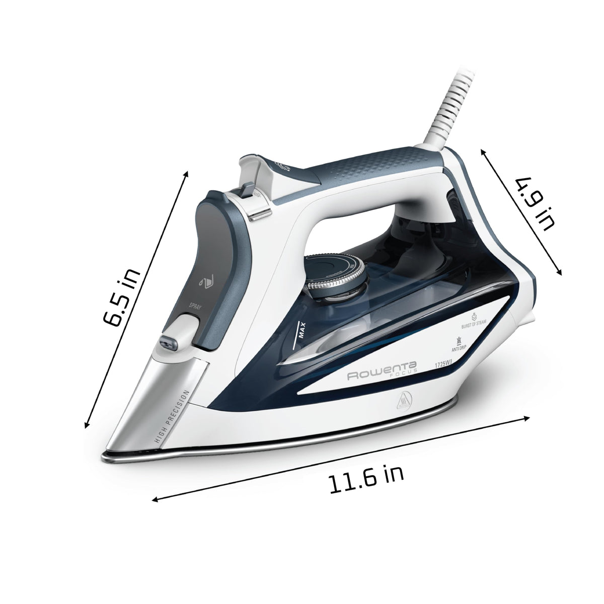 Rowenta Focus Excel Steam Iron for Clothes, Anti-Drip Protection, Iron Steamer for Clothes, 1725 Watts, DW5280, Grey ๐ All In One Marketplace Canada