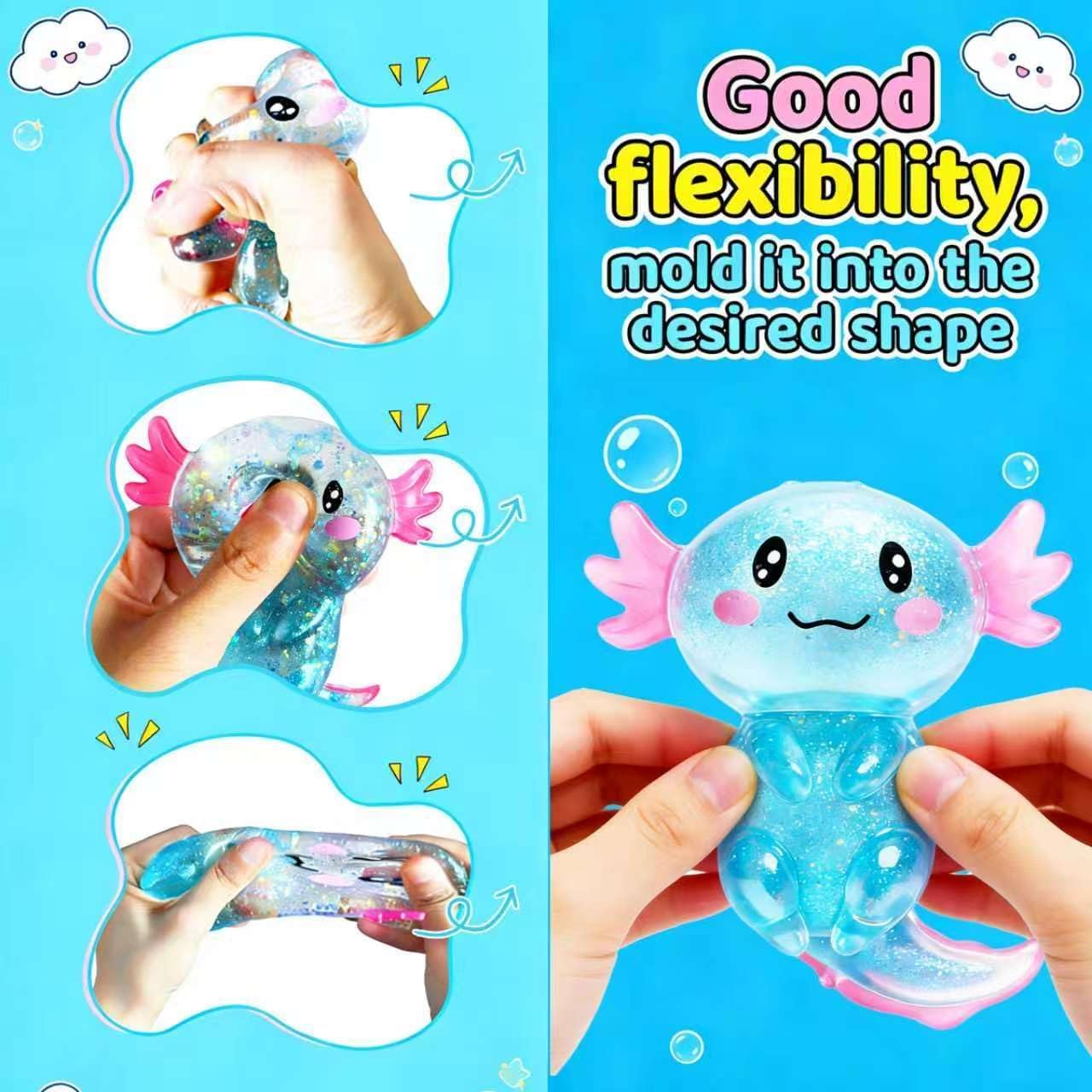 2Pcs Axolotl Squishy, Axolotls Design Squeeze Stress Ball, Axolotls Balls Sensory Stress for Party Favors Birthday Gift ๐ All In One Marketplace Canada