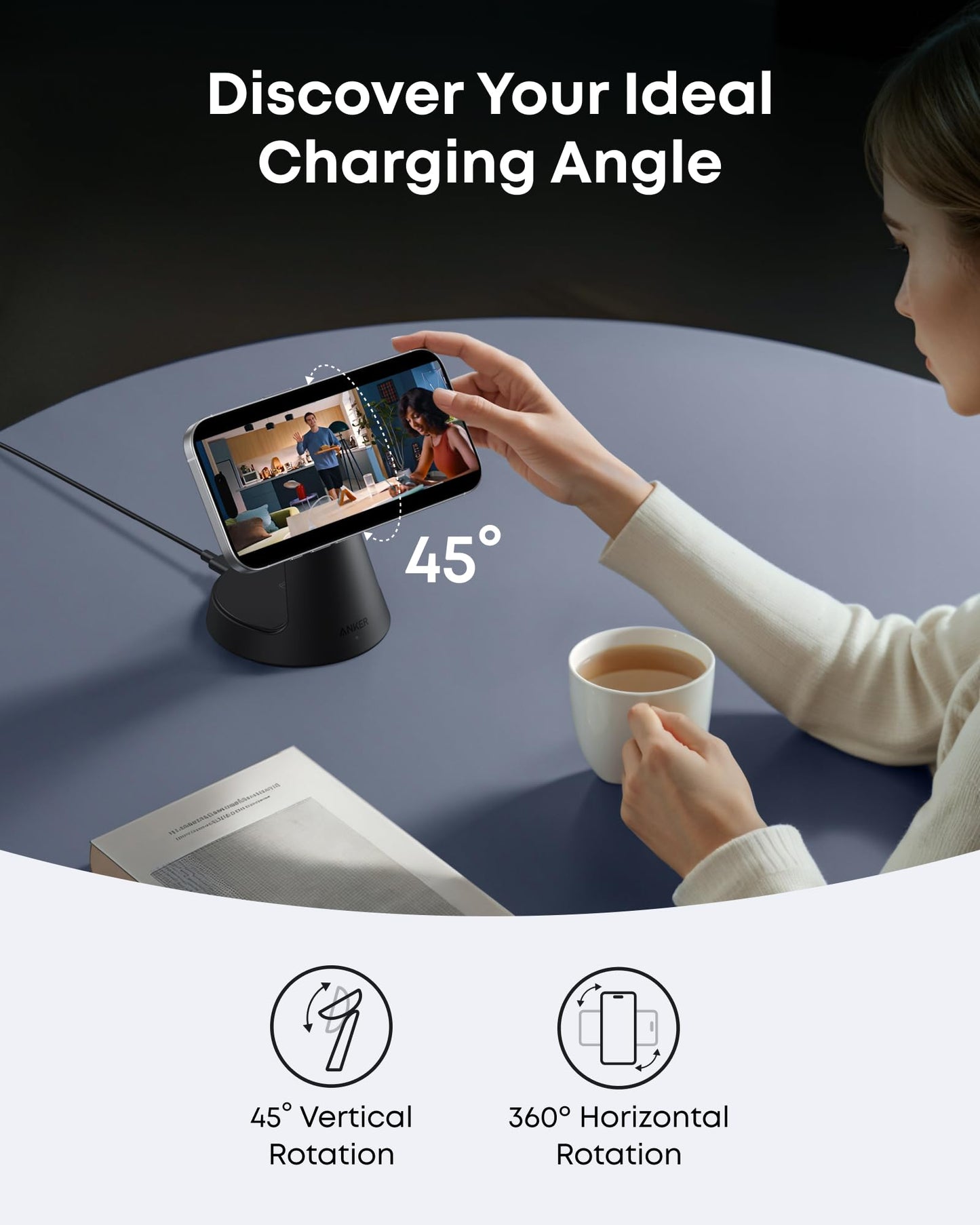 Anker MagSafe Charger Compatible, MagGo 3-in-1 Charging Station, Nano Charging Stand, Qi2 Certified 15W Magnetic Wireless Charger Dock, for iPhone17/16/15/14, Apple Watch,AirPods (Black) ๐ All In One Marketplace Canada