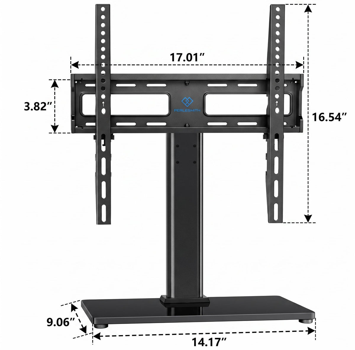 PERLESMITH Swivel Universal TV Stand/Base - Table Top TV Stand for 24-60 inch LCD LED TVs - Height Adjustable TV Mount Stand with Tempered Glass Base, VESA 400x400mm, Holds up to 99lbs PSTVS09 ๐ All In One Marketplace Canada