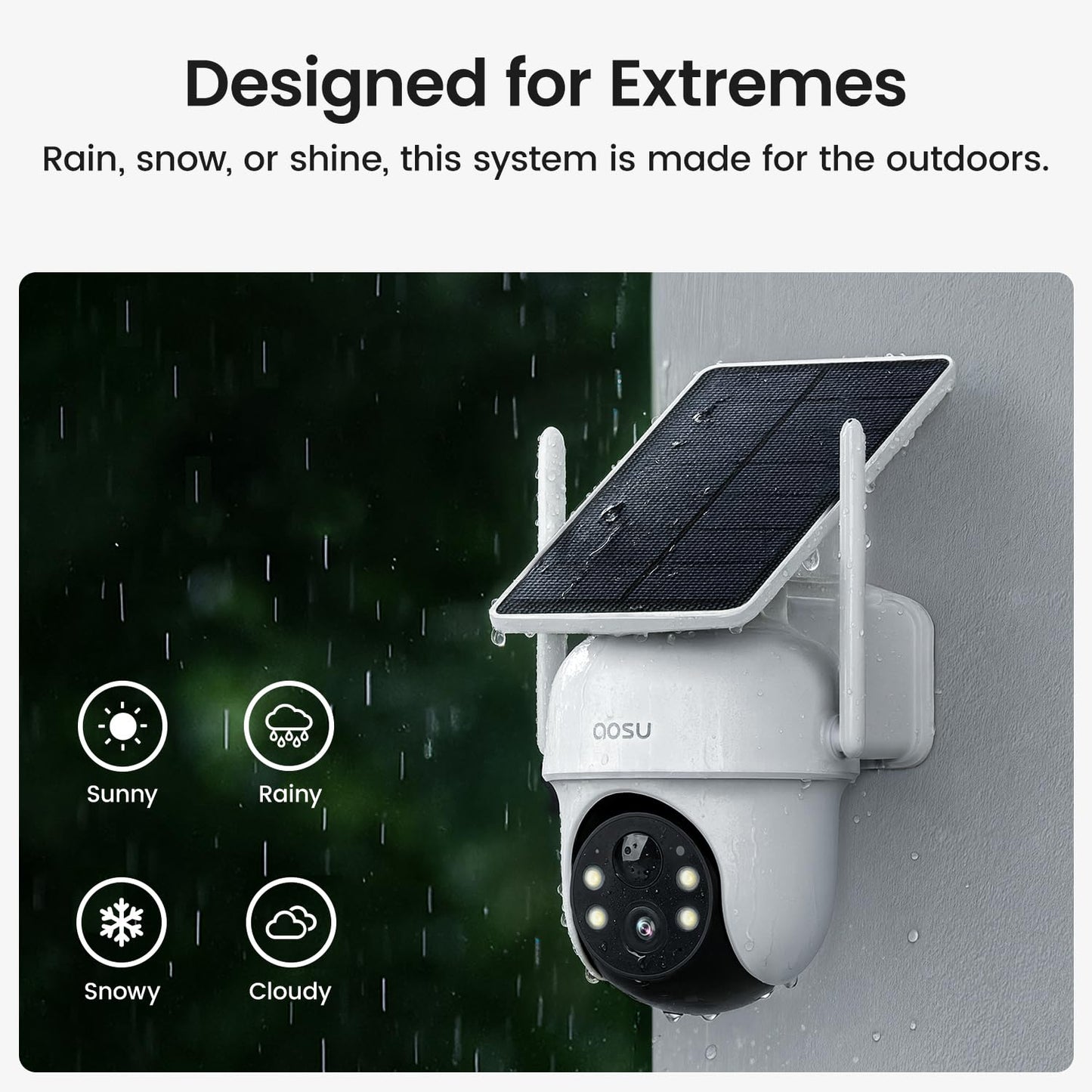 AOSU Security Cameras Outdoor Wireless, 2 Cam-Kit, No Subscription Required, Solar-Powered, Home Security Cameras System with 360ยฐ Pan & Tilt, Auto Tracking, 2K Color Night Vision, Easy Setup ๐ All In One Marketplace Canada