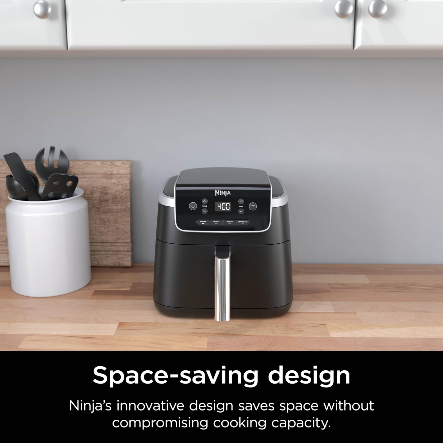 Ninja Air Fryer Pro 4in1, 5 QT (4.7 L) Capacity, Air Fry, Roast, Bake, Reheat, Dehydrate, Roast, Crisp Technology, Nonstick Basket & Crisper Plate, Grey, AF141C (Canadian Version) ๐ All In One Marketplace Canada
