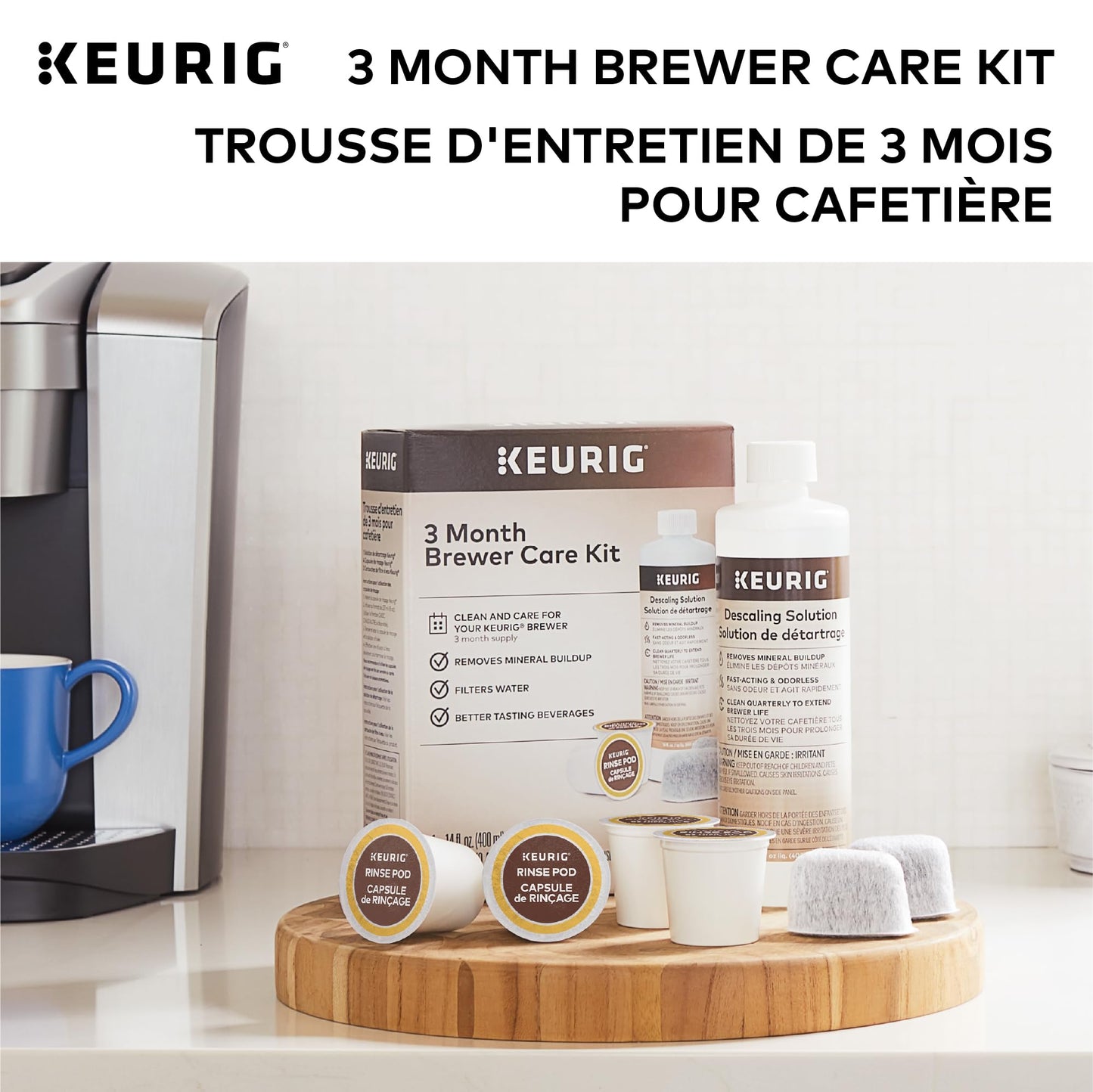 Keurig 3-Month Brewer Maintenance Kit, Includes Descaling Solution, Water Filter Cartridges & Rinse Pods, 7 Count ๐ All In One Marketplace Canada