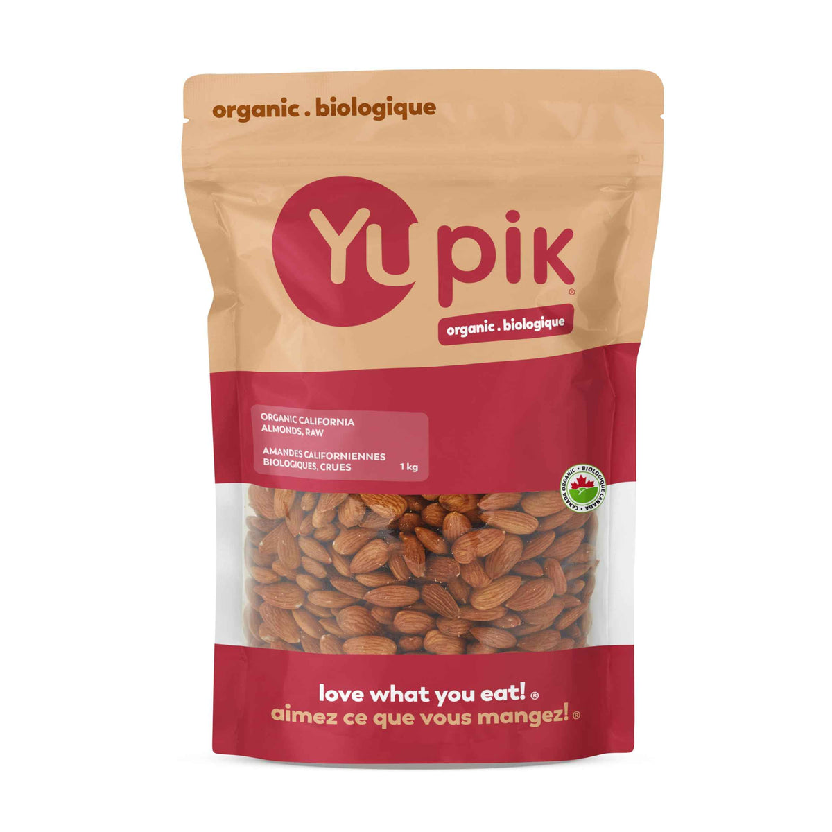 Yupik Organic Almonds, 1Kg, Non-Gmo, Vegan, Gluten-Free, Good Source Of Protein, Fiber, Iron & Calcium, Low In Carb 🍁 All In One Marketplace Canada