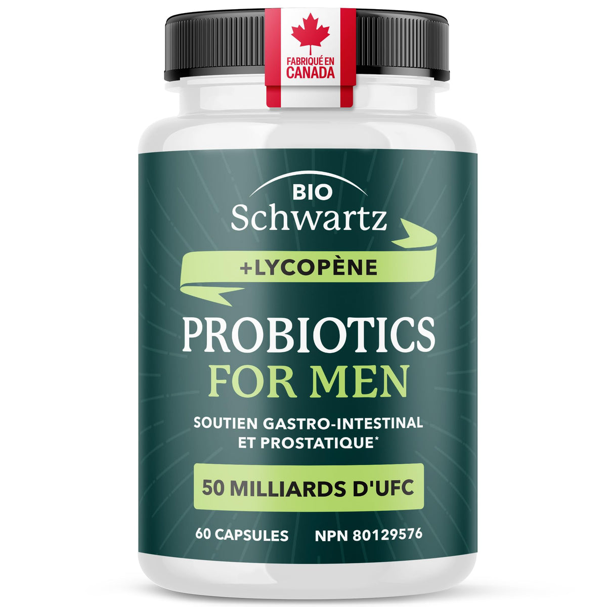 Probiotics for Men | Gut Health & Prostate Support | 50 Billion CFU with 15 Probiotic Strains | With Lycopene for Prostate Support | Men’s Gut Health Supplements | Non-GMO | Made in Canada | 60 Ct 🍁 All In One Marketplace Canada