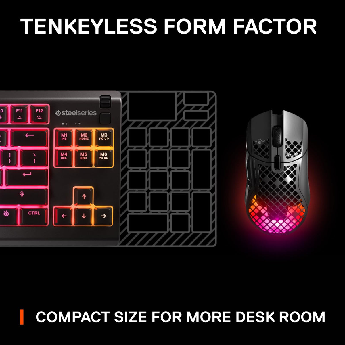 SteelSeries Apex 3 TKL RGB Gaming Keyboard โ Tenkeyless Compact Form Factor - 8-Zone RGB Illumination โ IP32 Water & Dust Resistant โ Whisper Quiet Gaming Switch โ Gaming Grade Anti-Ghosting, Black ๐ All In One Marketplace Canada
