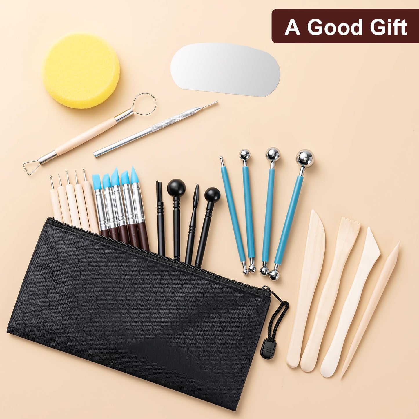 Amrules Clay Tools Kit, 27 PCS Pottery Tools, Practical Polymer Clay Sculpting Tools Kit, Air Dry Clay Tools Set for Adults, Pottery Craft, Dotting, Carving, Drawing, Molding, Modeling, Shaping ๐ All In One Marketplace Canada