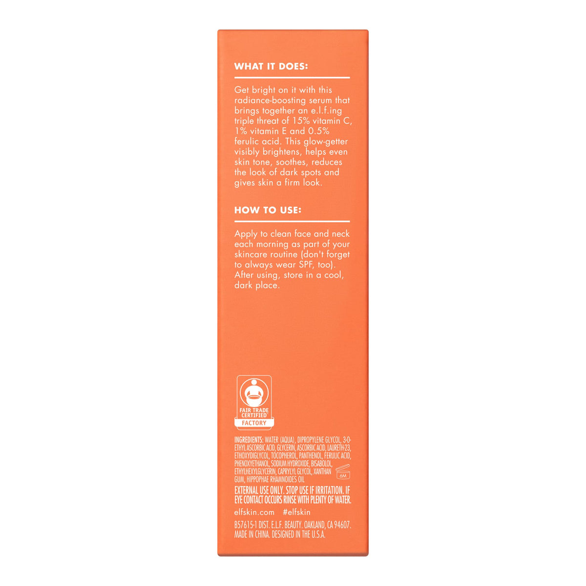 e.l.f. SKIN Bright Icon Vitamin C + E + Ferulic Face Serum, Brightening & Soothing with 15% Vitamin C, Vegan & Cruelty-Free ๐ All In One Marketplace Canada