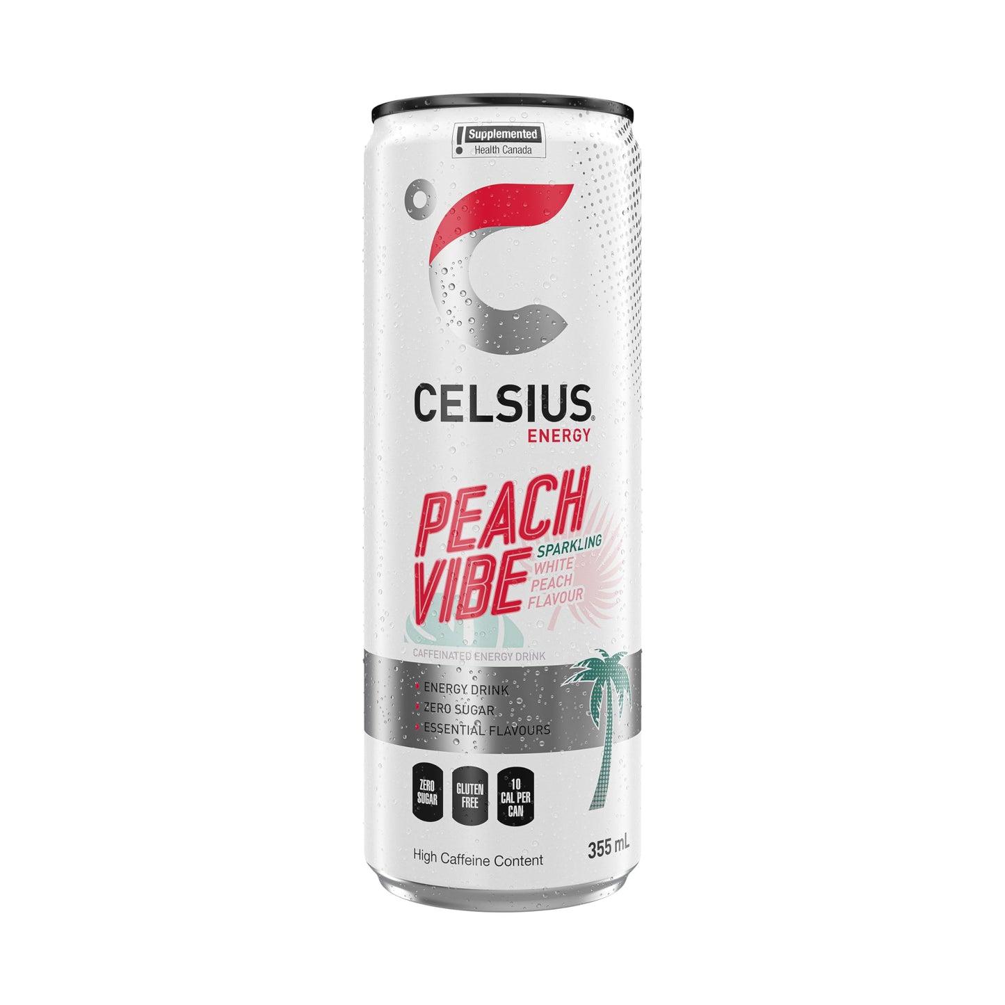 CELSIUS Sparkling Peach Vibe, Zero Sugar Energy Drink, 355ml (Pack of 12) š All In One Marketplace Canada