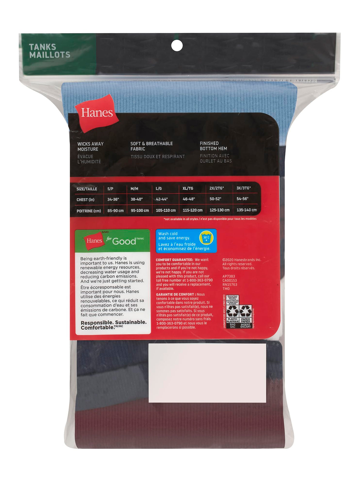 Hanes Men’s Ribbed Tank, Cotton Undershirt Tank, 6-Pack, Assorted, Size Small 🍁 All In One Marketplace Canada