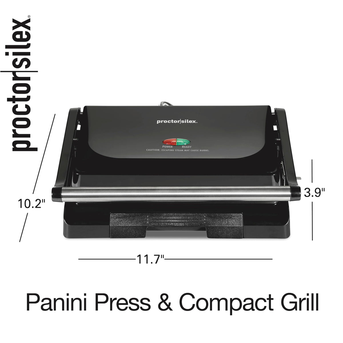 Proctor Silex 4 Serving Panini Press, Sandwich Maker and Compact Indoor Grill, Upright Storage, Easy Clean Nonstick Grids, Black (25440PS) ๐ All In One Marketplace Canada