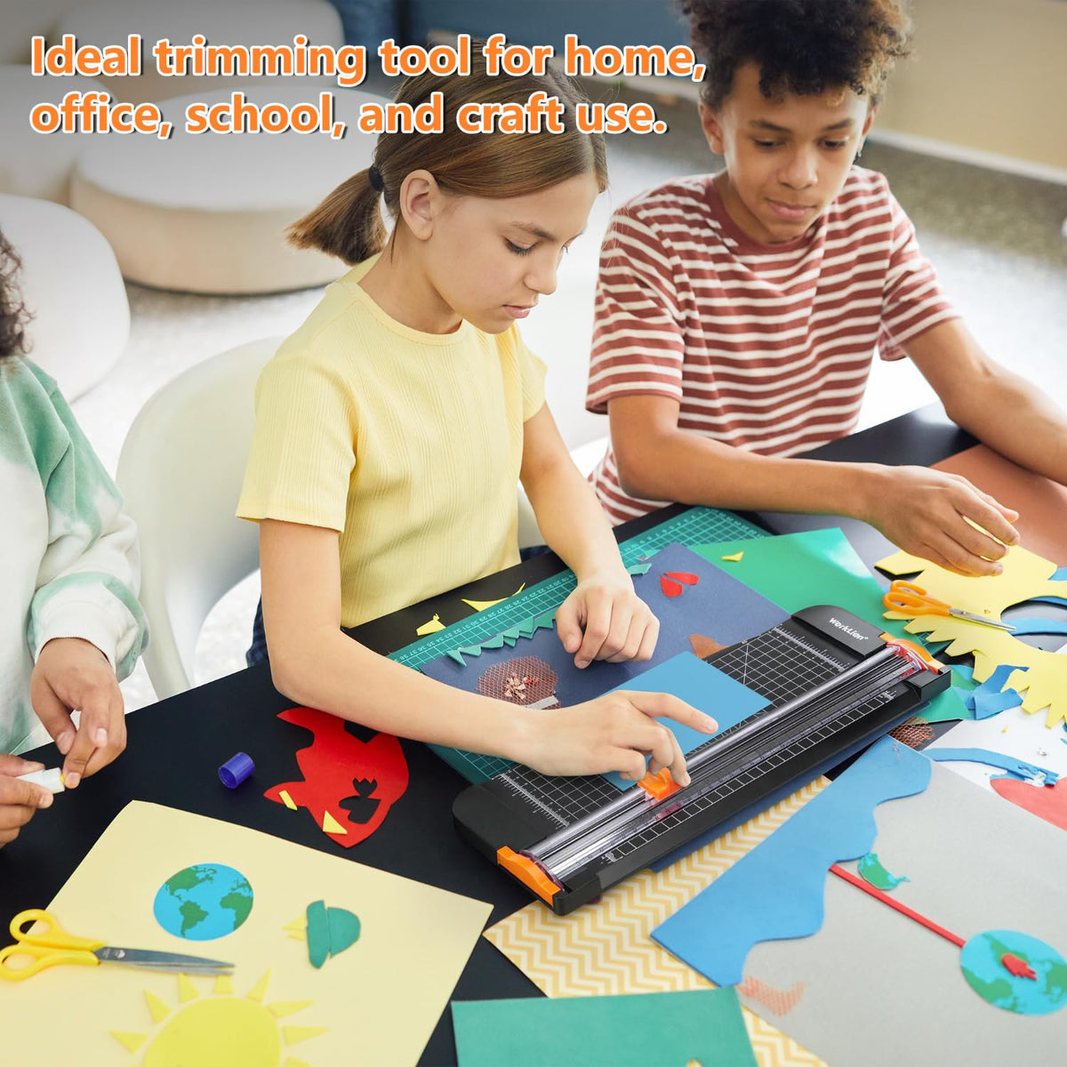 WORKLION Paper Cutter - A4 Paper Craft Cutter with Security Blade for Cut Gift Card, Coupon, Label, Cardstock, Photo, 12 inch Black Office Paper Trimmer ๐ All In One Marketplace Canada