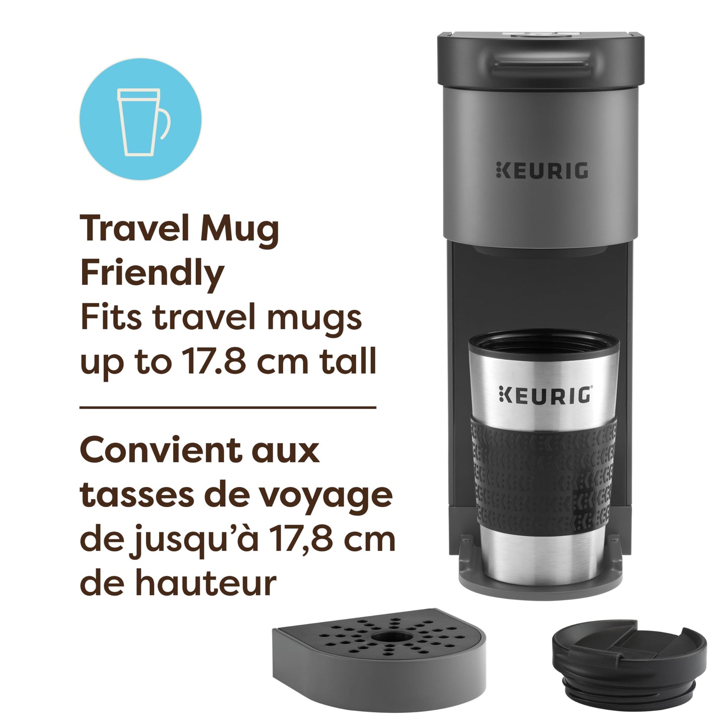 Keurig K-Mini Go Single Serve K-Cup Pod Coffee Maker, 1.24 L removable reservoir, Gray ๐ All In One Marketplace Canada