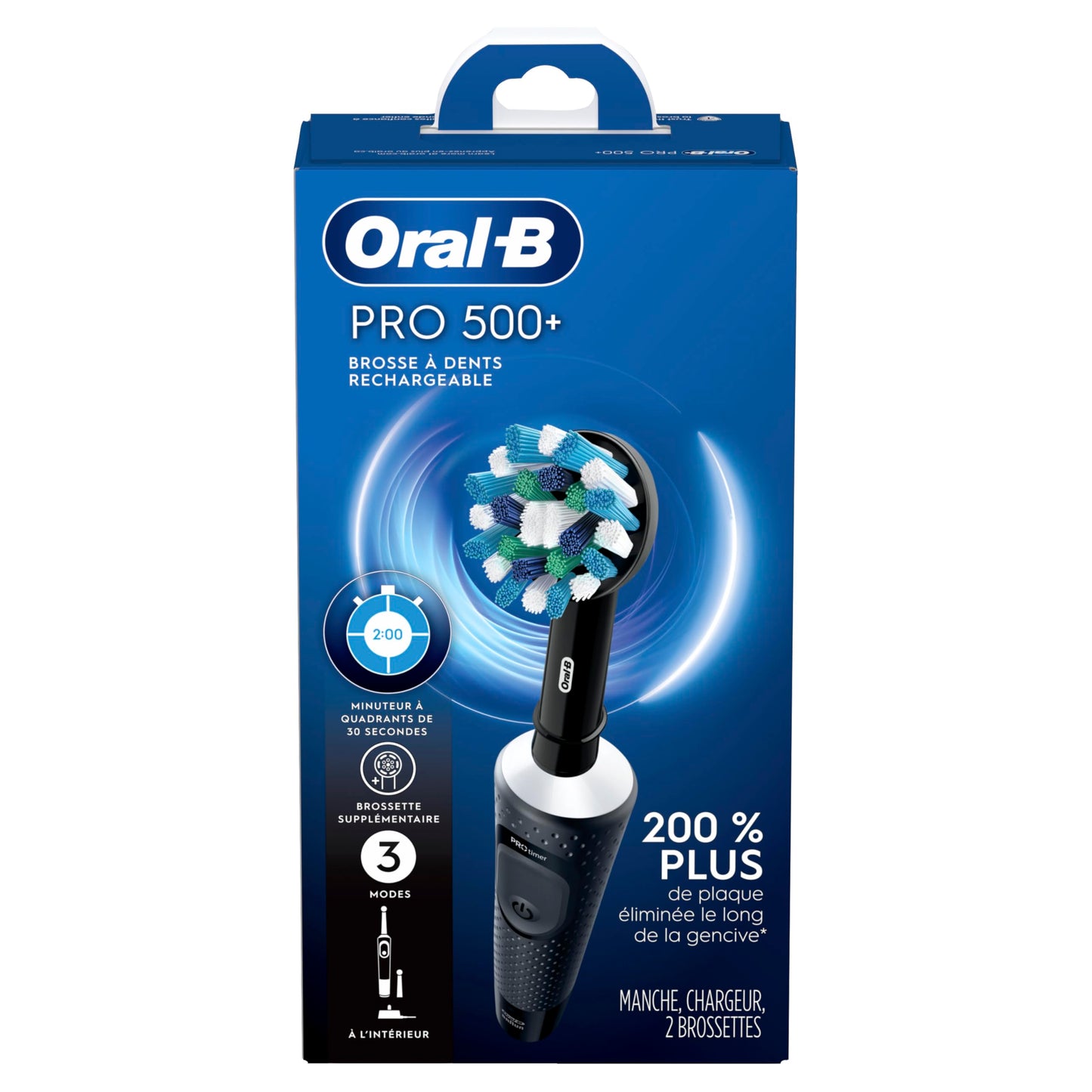 ORAL-B PRO 500+ RECHARGEALBE TOOTHBRUSH BLACK 1 CT π All In One Marketplace Canada