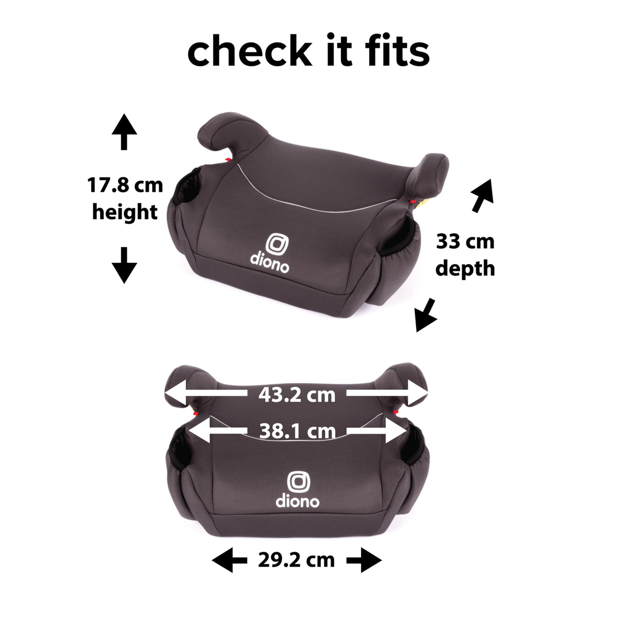 Diono Solana 2022, No Latch, Pack of 2 Backless Booster Car Seats, Lightweight, Machine Washable Covers, Cup Holders, Black Charcoal ๐ All In One Marketplace Canada