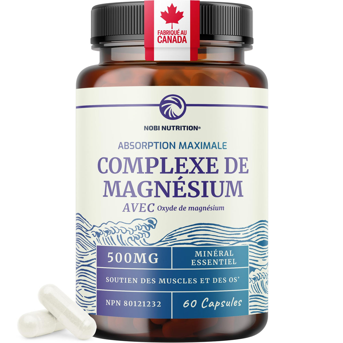 Magnesium Citrate Complex | 500MG | High Absorption Formula | Calm, Relaxation & Digestion Support Supplement with Elemental Magnesium Oxide | Made in Canada, Soy-Free | 60 Ct (2-Month Supply) ๐ All In One Marketplace Canada