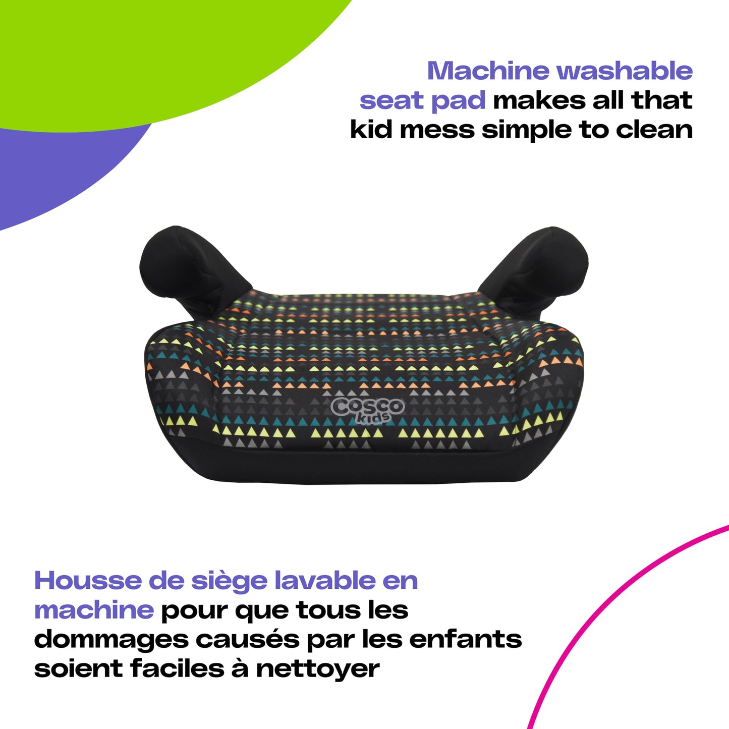 Cosco Kids Topside Lightweight Backless Belt-Positioning Booster Car Seat, Washable Cover, Diamond Daze ๐ All In One Marketplace Canada