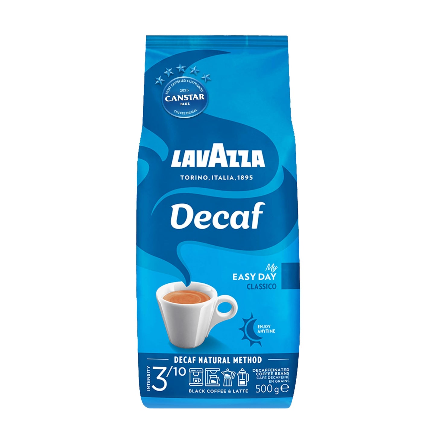 Lavazza Dek Whole Bean Coffee Blend, Decaffeinated Dark Espresso Roast, 1.1-Pound (.5 KG) Bag ๐ All In One Marketplace Canada