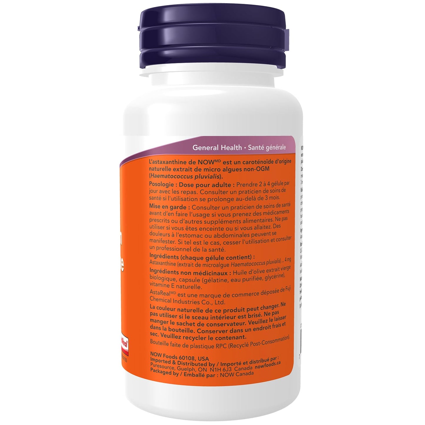 NOW Supplements, Astaxanthin 4 mg derived from Non-GMO Haematococcus Pluvialis Microalgae and has naturally occurring Lutein, Canthaxanthin and Beta-Carotene, 90 Softgels ๐ All In One Marketplace Canada